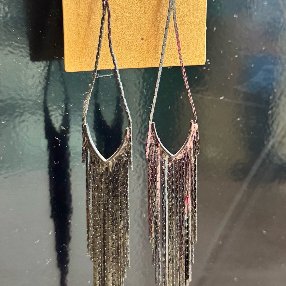 Elegant Black and Silver Dangle Earrings